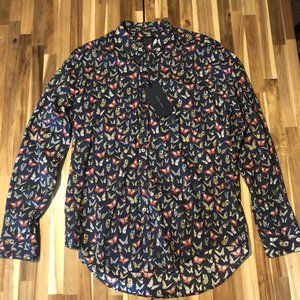 Zara Men Butterfly Print Button Up